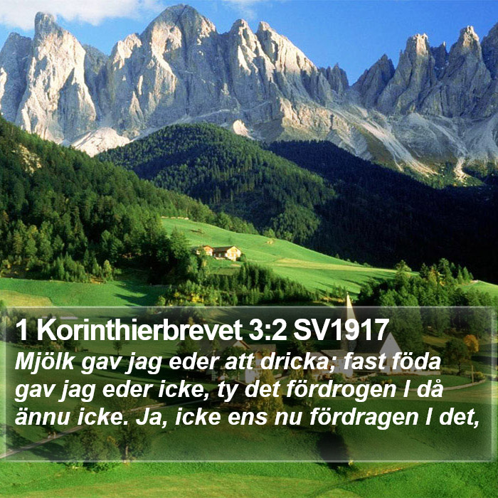 1 Korinthierbrevet 3:2 SV1917 Bible Study