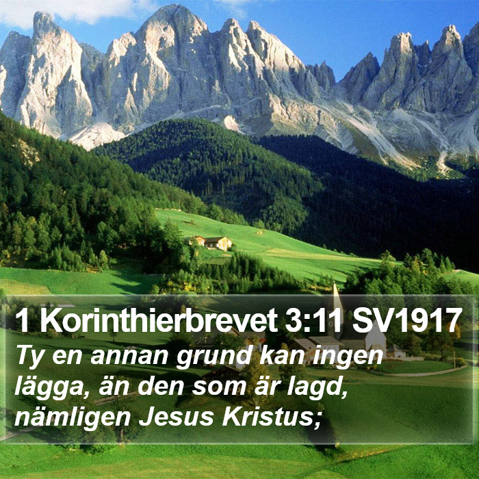 1 Korinthierbrevet 3:11 SV1917 Bible Study