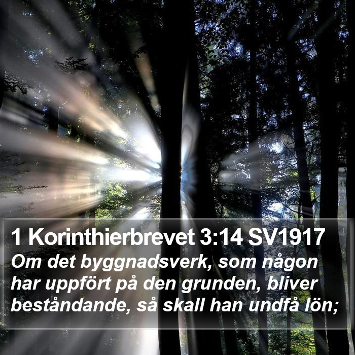 1 Korinthierbrevet 3:14 SV1917 Bible Study