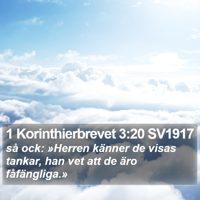 1 Korinthierbrevet 3:20 SV1917 Bible Study