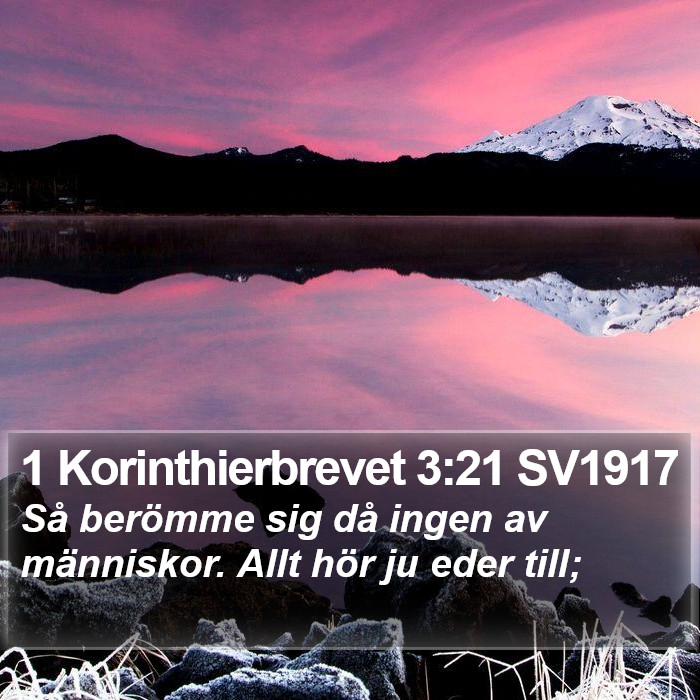 1 Korinthierbrevet 3:21 SV1917 Bible Study