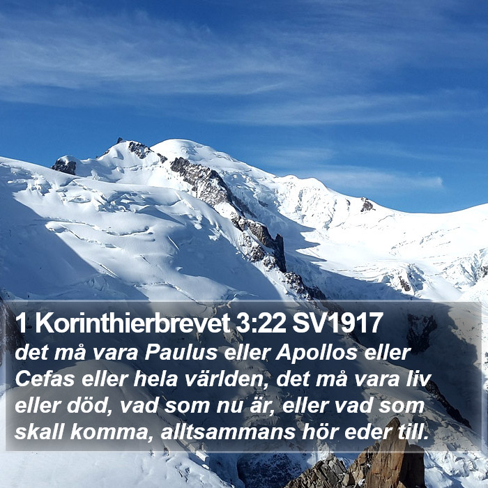 1 Korinthierbrevet 3:22 SV1917 Bible Study