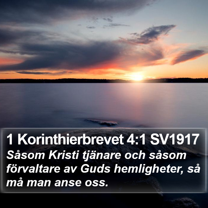 1 Korinthierbrevet 4:1 SV1917 Bible Study