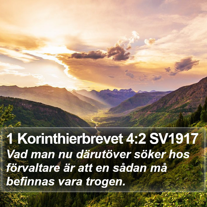 1 Korinthierbrevet 4:2 SV1917 Bible Study