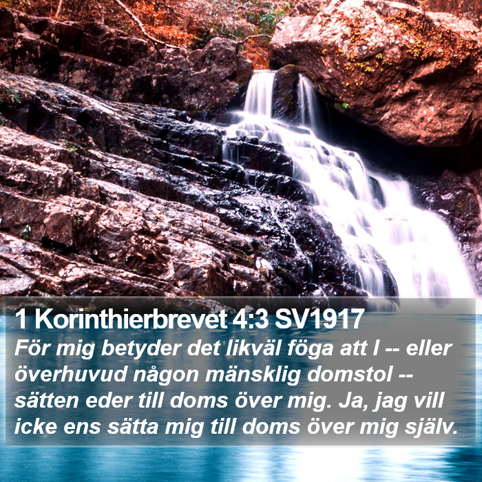 1 Korinthierbrevet 4:3 SV1917 Bible Study
