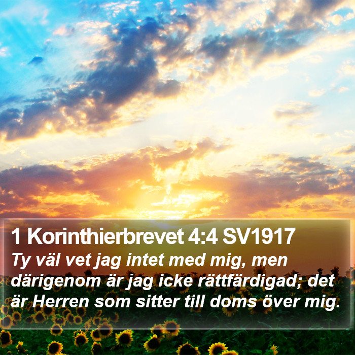1 Korinthierbrevet 4:4 SV1917 Bible Study