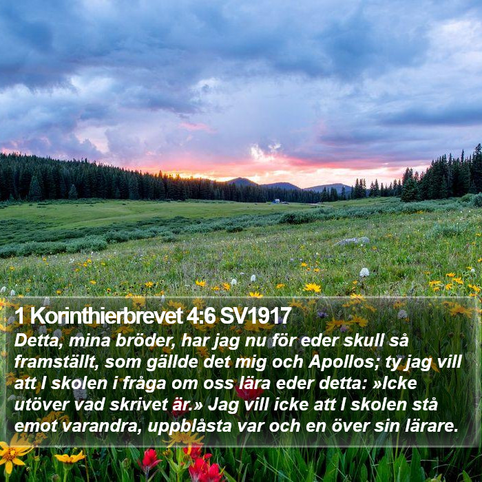 1 Korinthierbrevet 4:6 SV1917 Bible Study