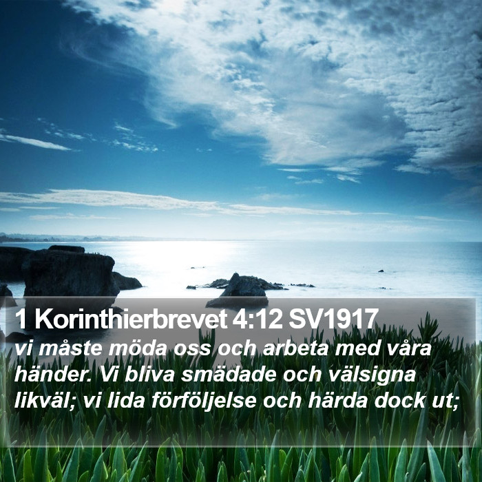1 Korinthierbrevet 4:12 SV1917 Bible Study