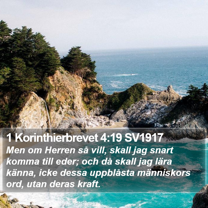 1 Korinthierbrevet 4:19 SV1917 Bible Study