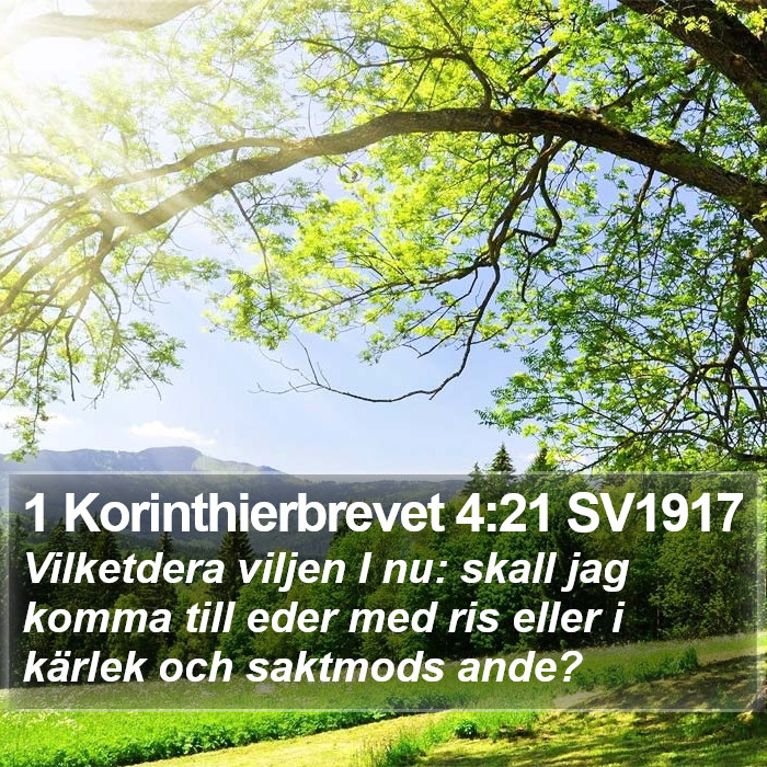 1 Korinthierbrevet 4:21 SV1917 Bible Study