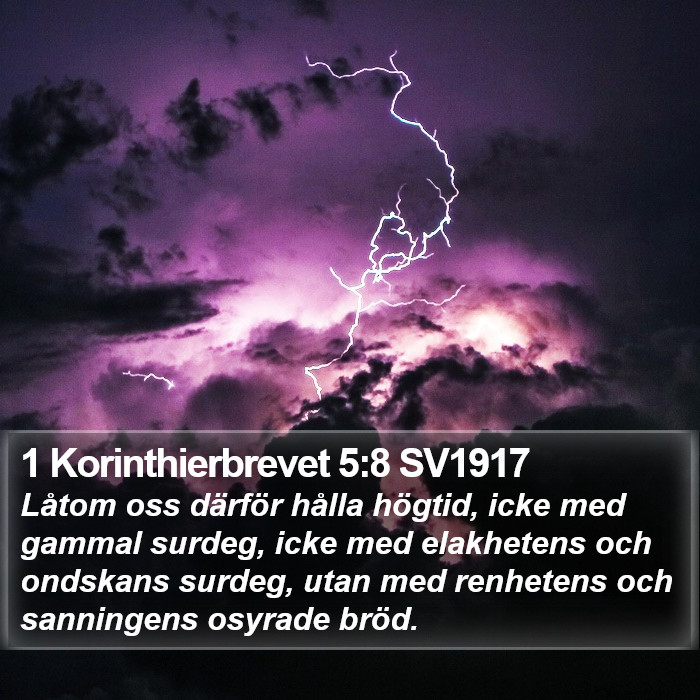 1 Korinthierbrevet 5:8 SV1917 Bible Study