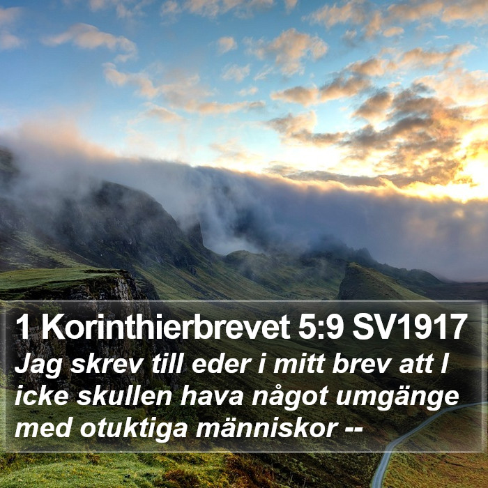 1 Korinthierbrevet 5:9 SV1917 Bible Study