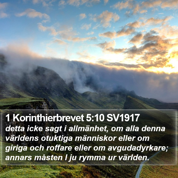 1 Korinthierbrevet 5:10 SV1917 Bible Study