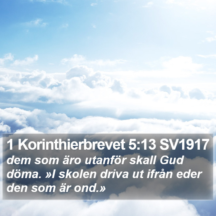 1 Korinthierbrevet 5:13 SV1917 Bible Study