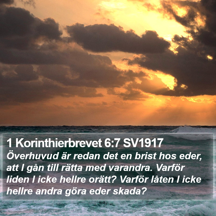 1 Korinthierbrevet 6:7 SV1917 Bible Study