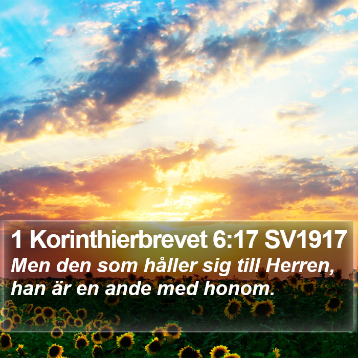 1 Korinthierbrevet 6:17 SV1917 Bible Study