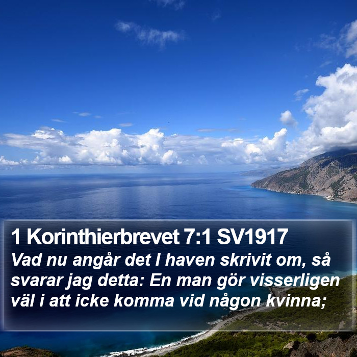 1 Korinthierbrevet 7:1 SV1917 Bible Study