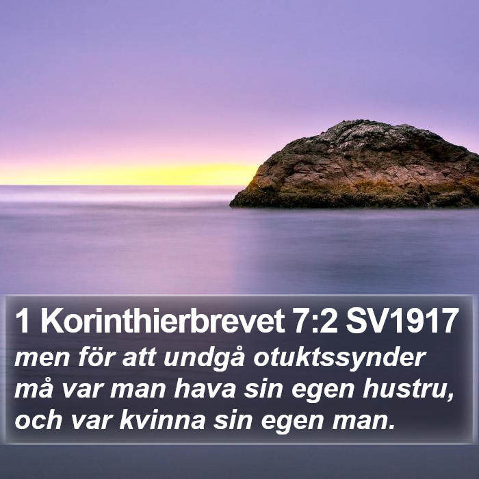 1 Korinthierbrevet 7:2 SV1917 Bible Study