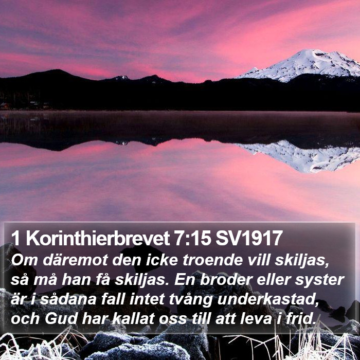 1 Korinthierbrevet 7:15 SV1917 Bible Study