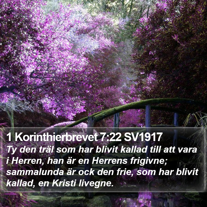 1 Korinthierbrevet 7:22 SV1917 Bible Study