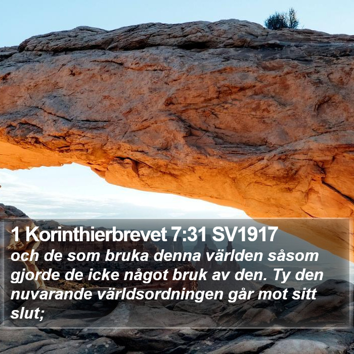 1 Korinthierbrevet 7:31 SV1917 Bible Study