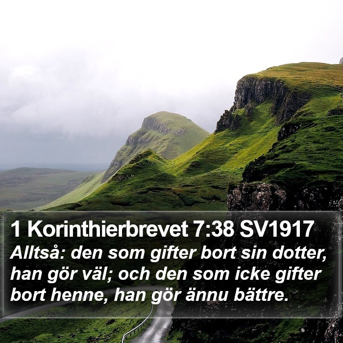 1 Korinthierbrevet 7:38 SV1917 Bible Study