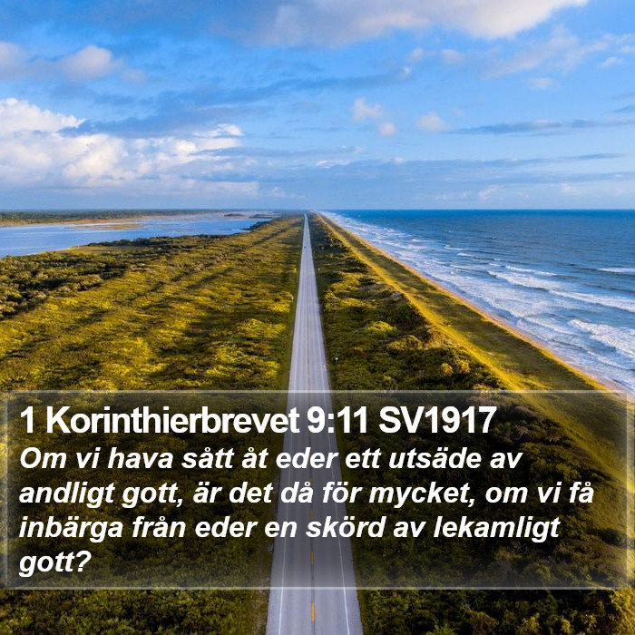 1 Korinthierbrevet 9:11 SV1917 Bible Study