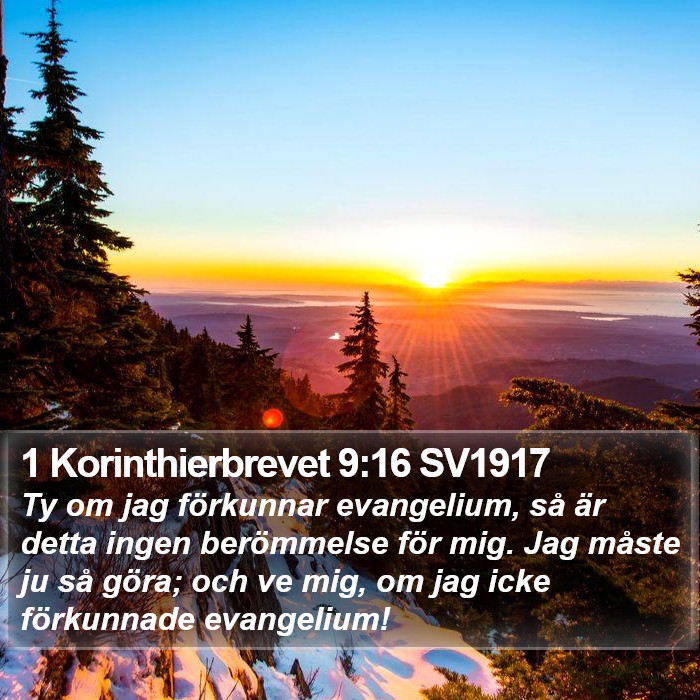 1 Korinthierbrevet 9:16 SV1917 Bible Study