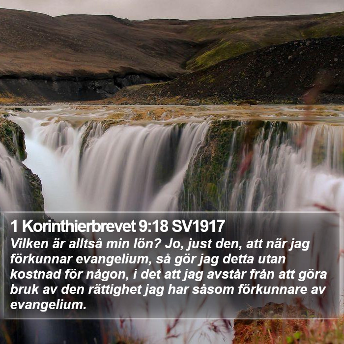 1 Korinthierbrevet 9:18 SV1917 Bible Study