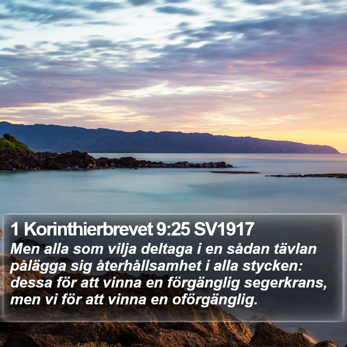 1 Korinthierbrevet 9:25 SV1917 Bible Study