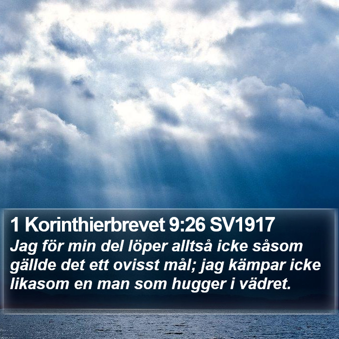 1 Korinthierbrevet 9:26 SV1917 Bible Study