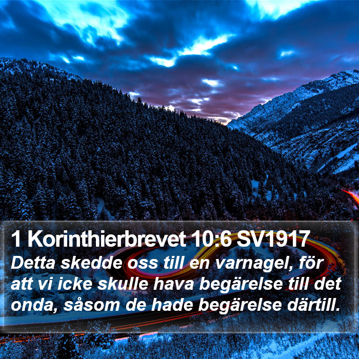 1 Korinthierbrevet 10:6 SV1917 Bible Study