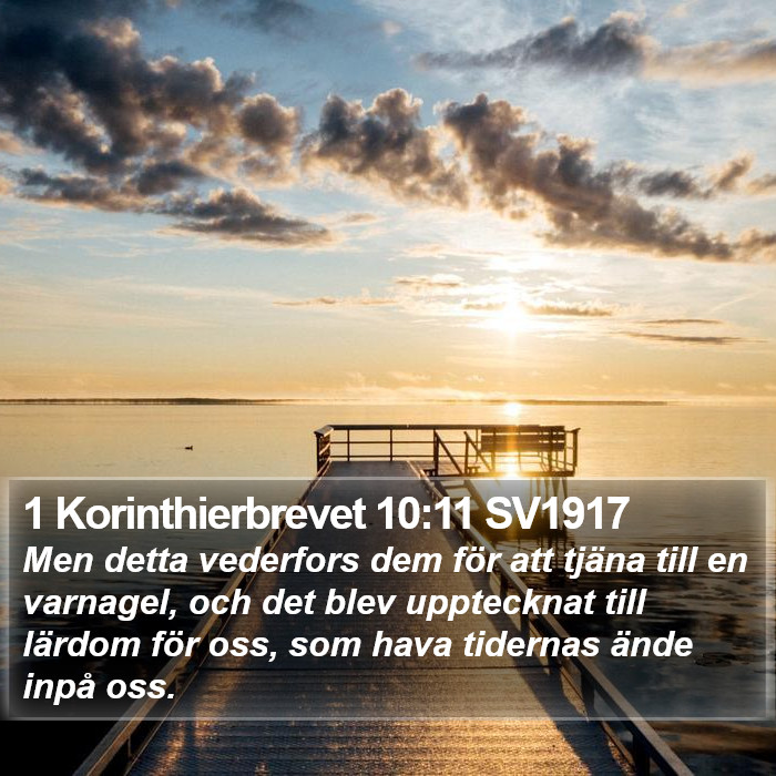 1 Korinthierbrevet 10:11 SV1917 Bible Study