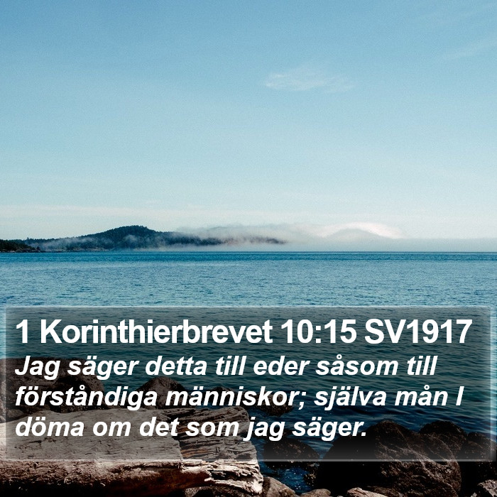 1 Korinthierbrevet 10:15 SV1917 Bible Study