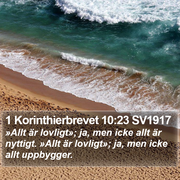 1 Korinthierbrevet 10:23 SV1917 Bible Study