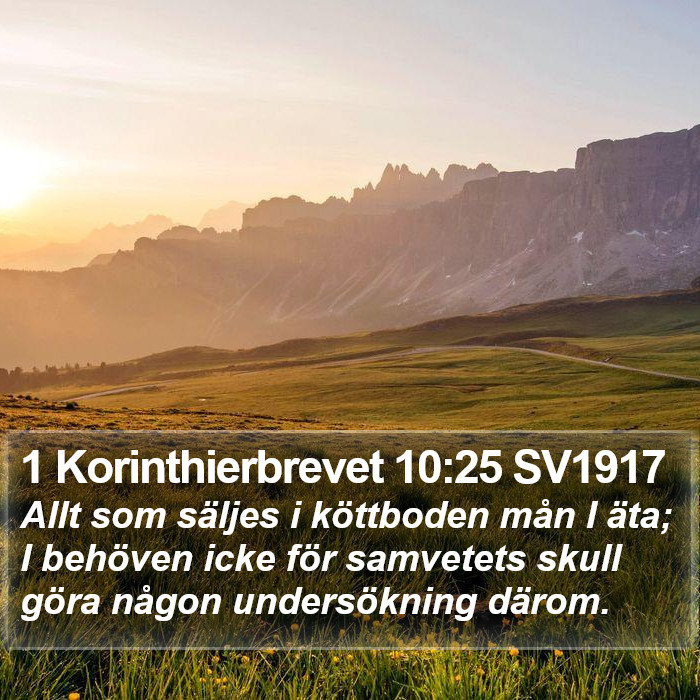 1 Korinthierbrevet 10:25 SV1917 Bible Study