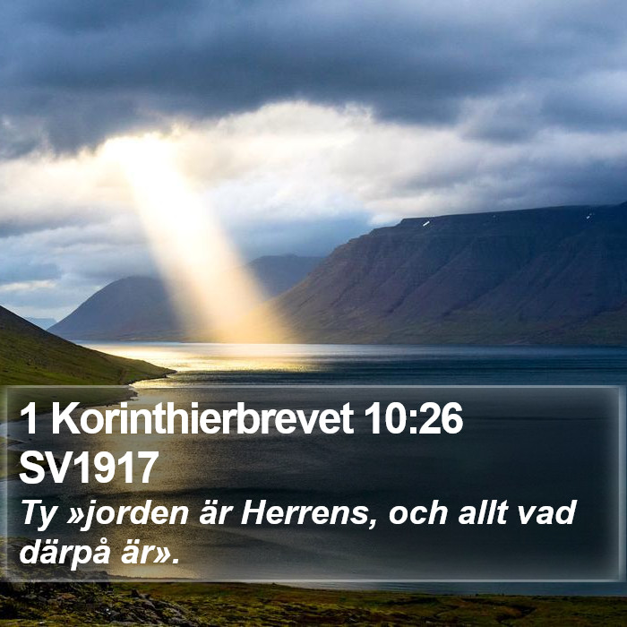 1 Korinthierbrevet 10:26 SV1917 Bible Study
