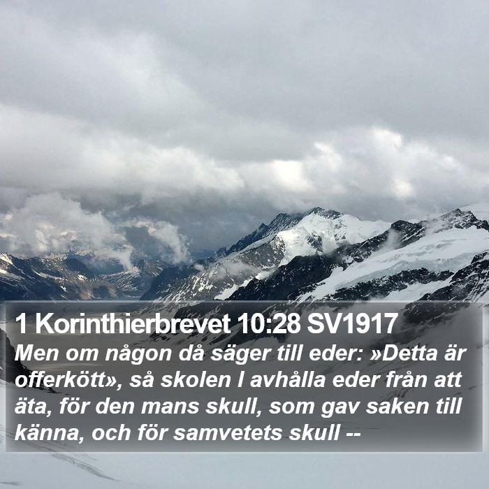 1 Korinthierbrevet 10:28 SV1917 Bible Study