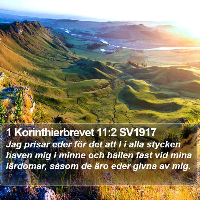 1 Korinthierbrevet 11:2 SV1917 Bible Study