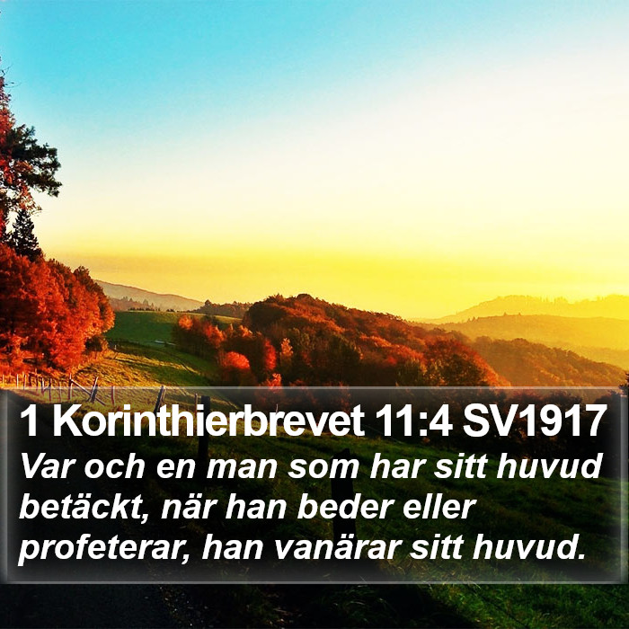 1 Korinthierbrevet 11:4 SV1917 Bible Study