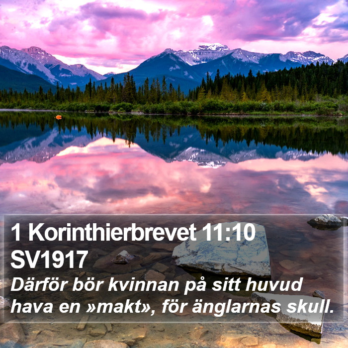 1 Korinthierbrevet 11:10 SV1917 Bible Study