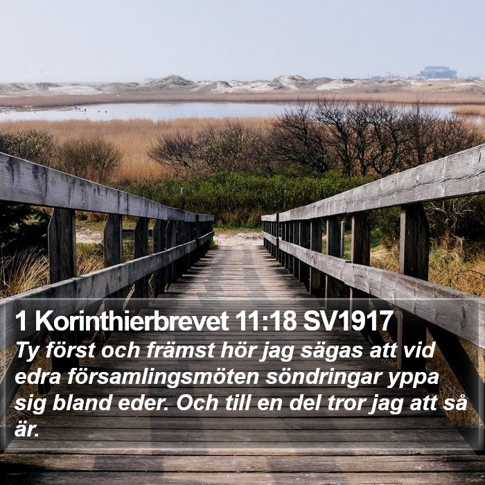 1 Korinthierbrevet 11:18 SV1917 Bible Study