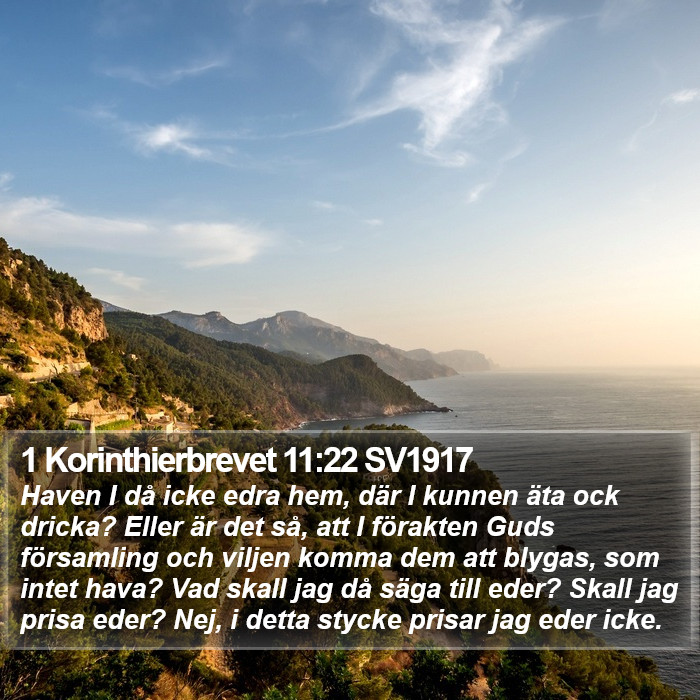 1 Korinthierbrevet 11:22 SV1917 Bible Study