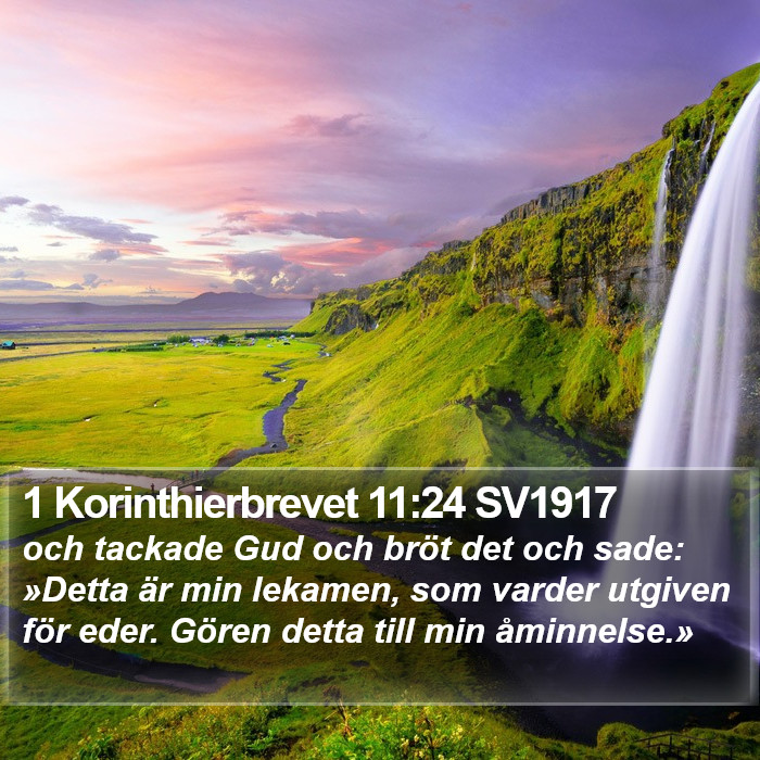 1 Korinthierbrevet 11:24 SV1917 Bible Study