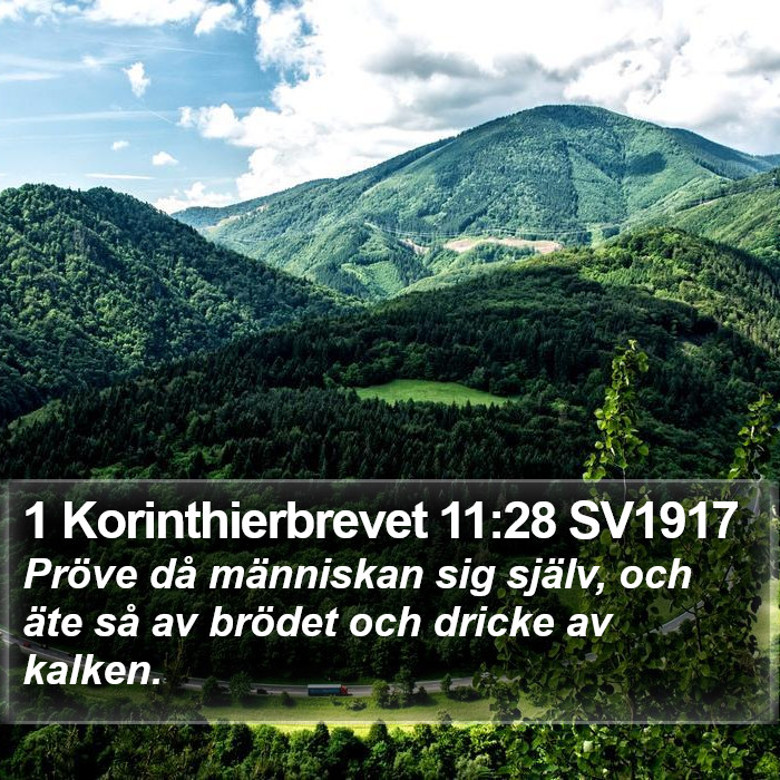 1 Korinthierbrevet 11:28 SV1917 Bible Study