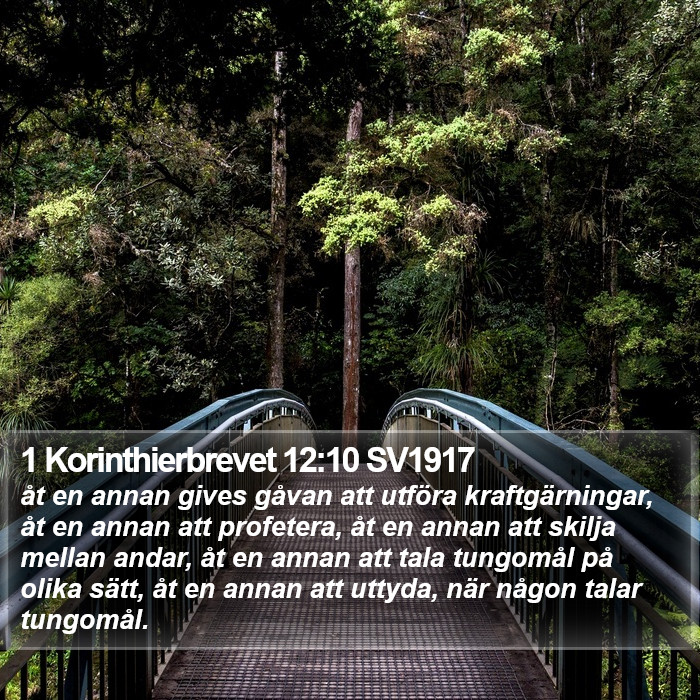 1 Korinthierbrevet 12:10 SV1917 Bible Study