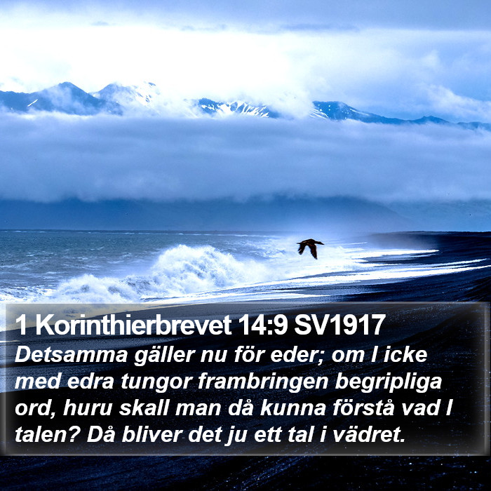 1 Korinthierbrevet 14:9 SV1917 Bible Study