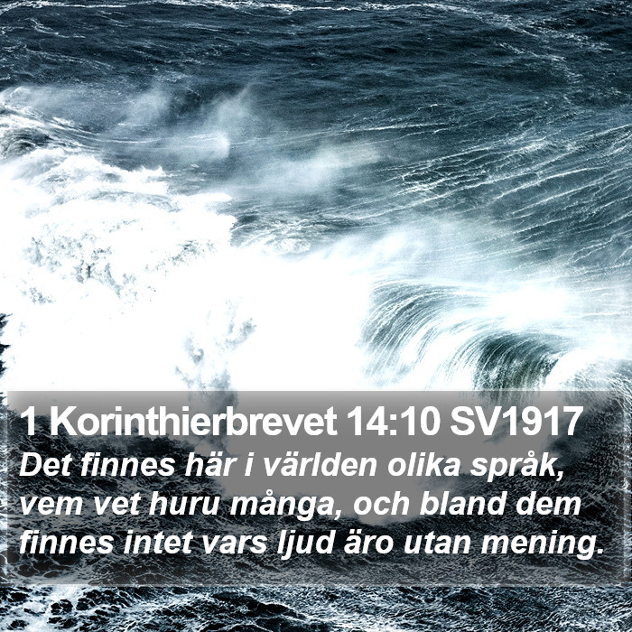 1 Korinthierbrevet 14:10 SV1917 Bible Study