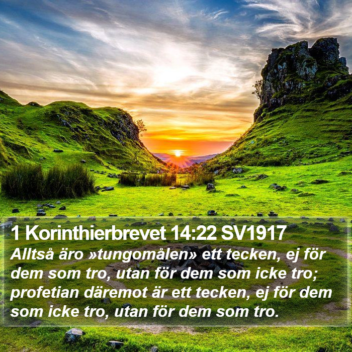 1 Korinthierbrevet 14:22 SV1917 Bible Study