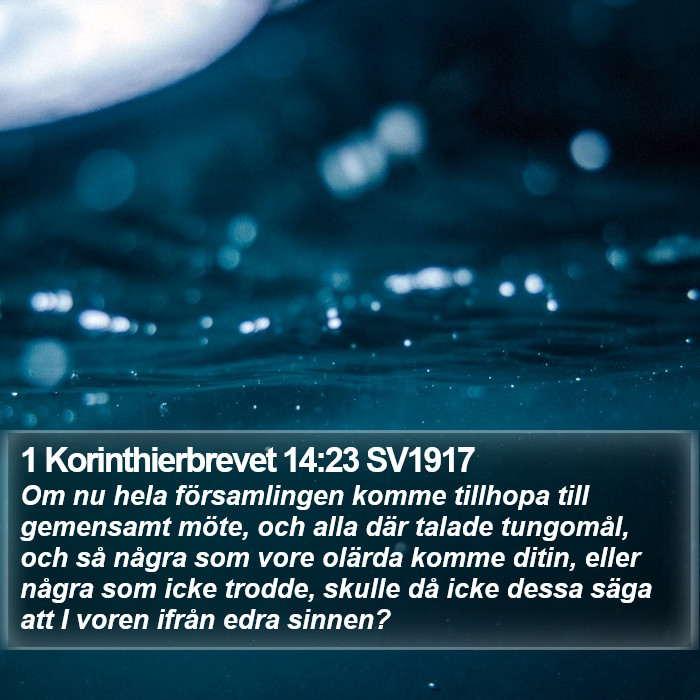 1 Korinthierbrevet 14:23 SV1917 Bible Study